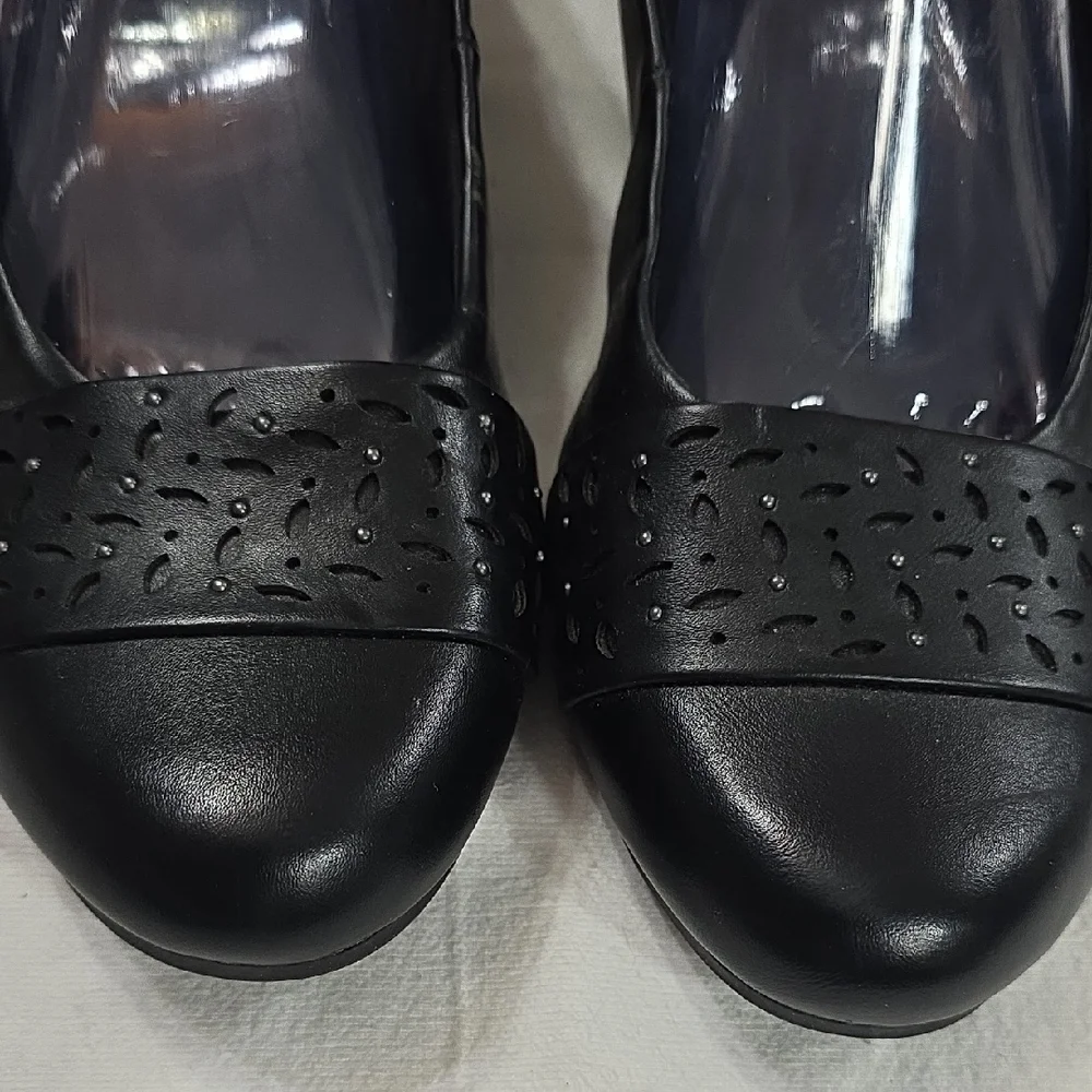 Kim Rogers Memory Foam Women's Wedge Slip-On‎ Shoes Black  Sz 10 GUC *READ*.